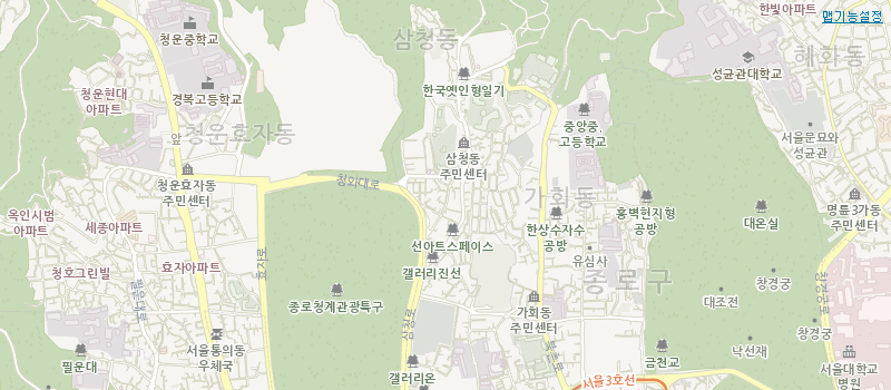 기본 컨트롤이 제공된 지도 이미지