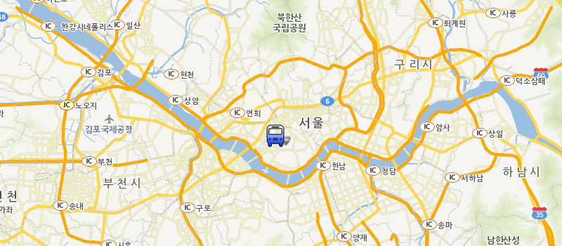 기본 컨트롤이 제공된 지도 이미지 - 이미지 마커