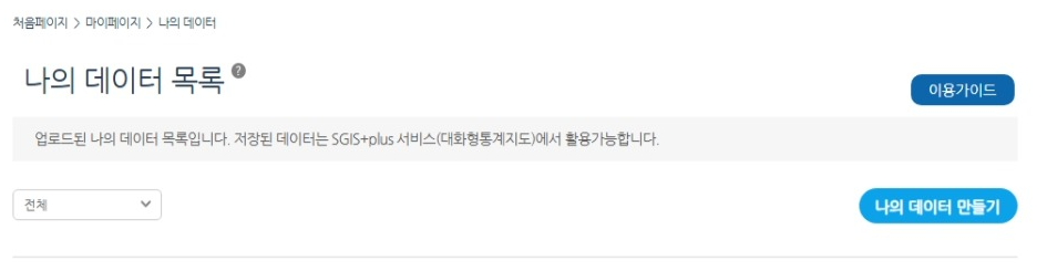 나의 데이터 목록